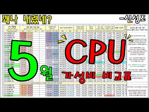CPU 가성비 비교표 5월!!