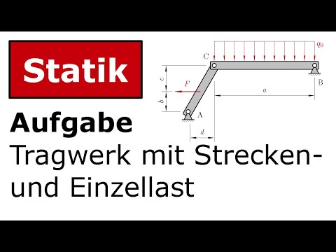 🔧 Technische Mechanik - Statik - Tragwerk mit Streckenlast und Einzellast
