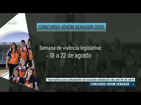 Inscrições para o Jovem Senador estão abertas até 30 de abril