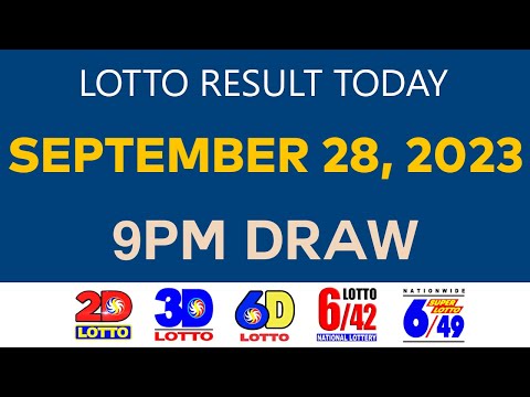 Lotto Result Today SEPTEMBER 28 2023 9pm Ez2 Swertres 2D 3D 6D 6/42 6/49 PCSO
