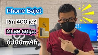 Phone Rm400++ dpt 6300mAh Battery Screen Besar Android 15 Gaming MLBB 60fps realme Note 70 Malaysia