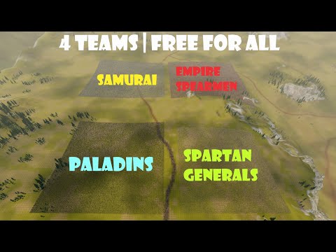 4 Teams | Free For All | Paladins vs Spartans vs Samurai vs Empire Spearmen | UEBS 2