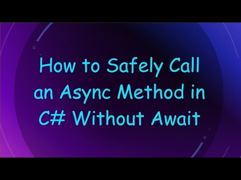 Calling Async Function From Non Async