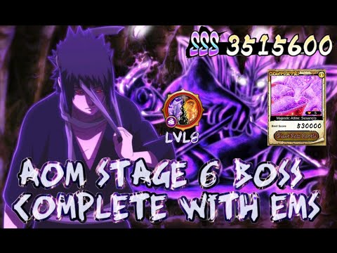 AOM NO.17 STAGE 6 BOSS COMPLETE WITH EMS SASUSKE LVL8