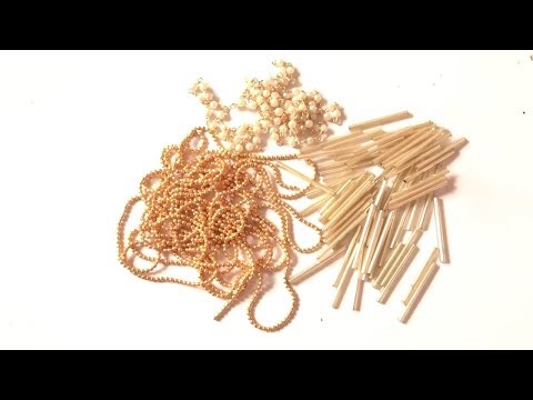 How To Make Party ware Earrings || Pearl chain earrings || DIY Ball Chain Earrings - Art with HHS Video
