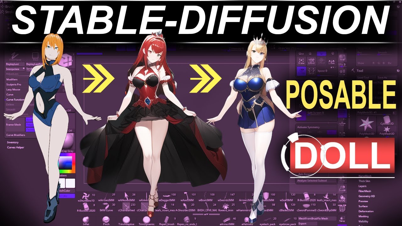 FREE: Stable-Diffusion Mannequin (Posable DOLL)