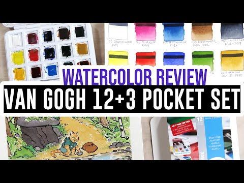 Review & Demo - Van Gogh Pocket Set of 12+3 colors 🎨