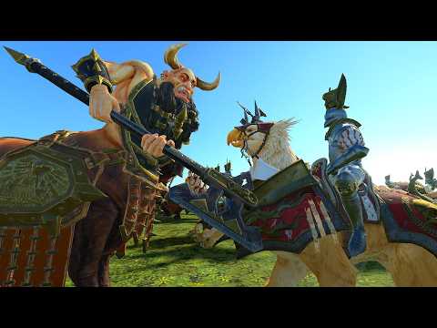 Demigryph Knights (Halberds) VS Bull Centaur Renders (Great Weapons) | Total War Warhammer 3