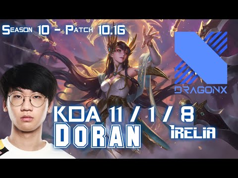 DRX Doran IRELIA vs JAYCE Top - Patch 10.16 KR Ranked