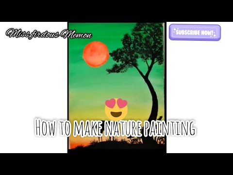 Simple nature painting || evening painting || by firdous Memon