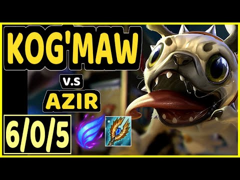 HUMANOID (KOG'MAW) vs AZIR - 6/0/5 KDA MID CHALLENGER GAMEPLAY - EUW