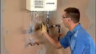 Tankless Water Heater Installation   Plumbing and Gas Connections