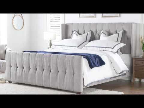 Jennifer Taylor Home David Upholstered Shelter Panel Bed 52030