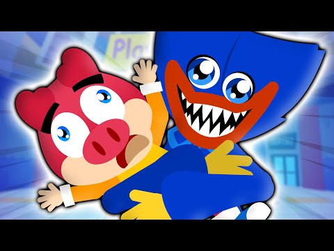 Flonk com Huggy Wuggy em Poppy Playtime - Turma Mirim