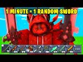 1 vs 100 MANHUNT With RANDOM SWORDS... (Roblox Bedwars)