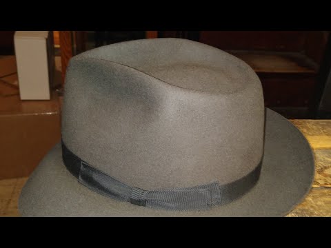 Tim's Taupe Borsalino Traveler gets a 4" Teardrop with a Finger Pinch | by KEVIN’S HATS AND GUITARS