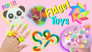 7 DIY - SUPER EASY FIDGET TOYS IDEAS - Panda POP IT - POP  IT Rings and more by Girl Crafts