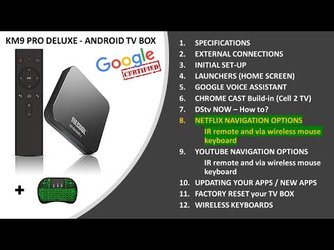 KM9 Android TV box Netflix navigation options help guide 8