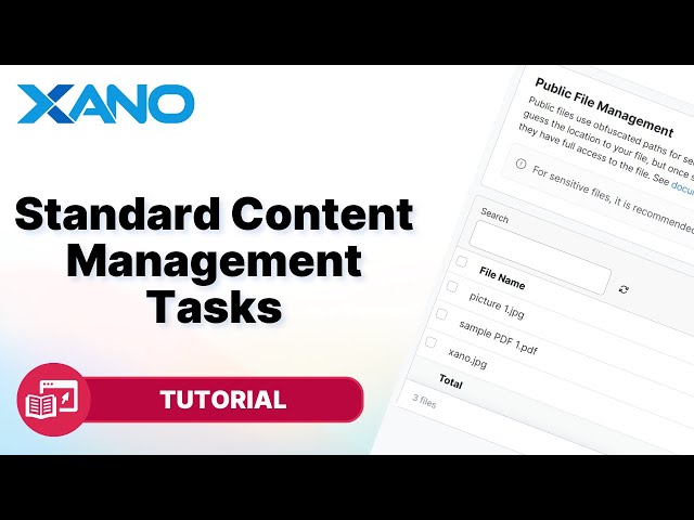 Standard Content Management Tasks