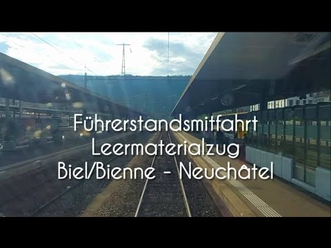 Cab ride on a empty train from Biel/Bienne to Neuchâtel in a BLS RABe 528.