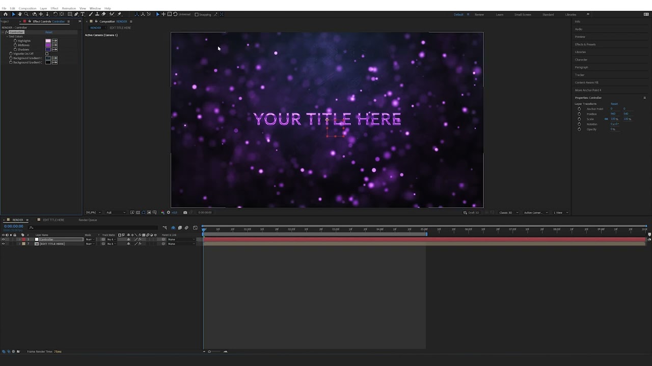 How to edit the Golden Title Intro in After Effects