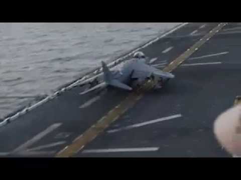 USS Kearsarge embarked Marine Corps AV-8B Harrier strikes ISIL