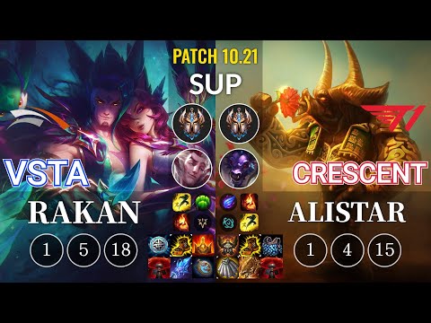 HLE Vsta Rakan vs T1 Crescent Alistar Sup - KR Patch 10.21