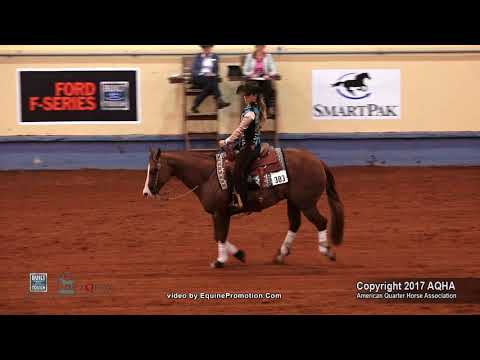 SMOKIN OLENA GUN ridden by TINA CHRISTIE  - 2017 AQHYA World Show (Reining, Prelims)