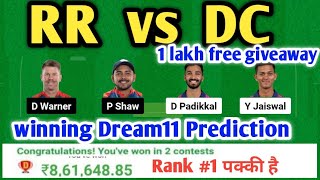 2 crore vaali team | RR vs DC dream11| RR vs DC Dream11 Prediction |RR vs DC Dream11 Team|IPL 2023