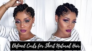 Defined Shiny Moisturized Curls for TWA | Short Natural Hair Tutorial