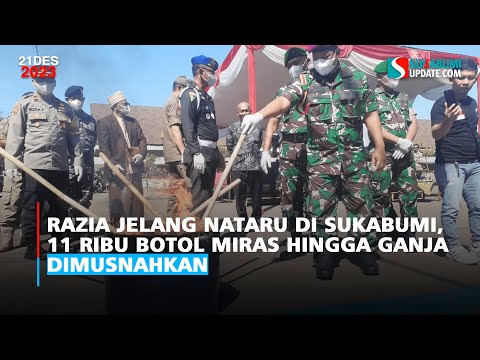 Razia Jelang Nataru di Sukabumi, 11 Ribu Botol Miras hingga Ganja Dimusnahkan