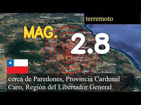 Terremoto cerca de Paredones, Provincia de Cardenal Caro, Región del Libertador General Bernardo O'
