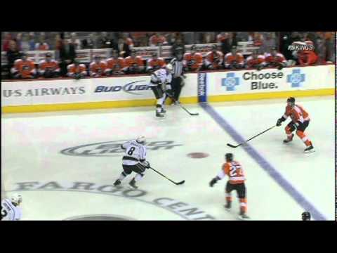 Drew Doughty gets hurt after getting  hit-10.15.11