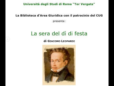 Università degli Studi di Roma “Tor Vergata” - La sera del dì di festa