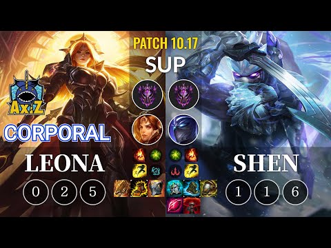 AXIZ Corporal Leona vs Shen Sup - KR Patch 10.17