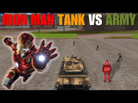 IRON MAN AND TANK VS ARMY | ROPE HERO VICE TOWN ANDROID GAMEPLAY | ALY GAMING