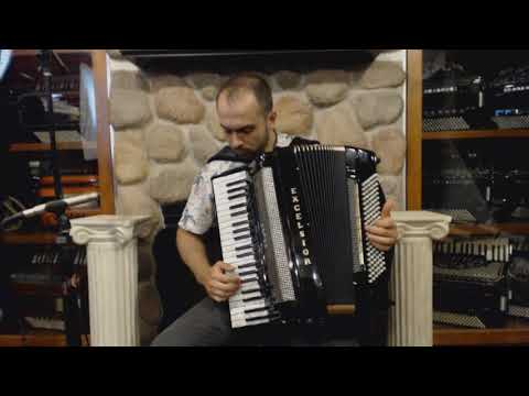 3060 - Black Excelsior Symphony Gold Piano Accordion LMMH 42 120 $4999