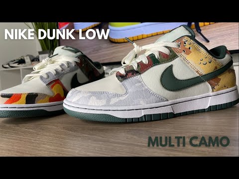 NIke Dunk Low Sail MuIti-Camo On Feet Review