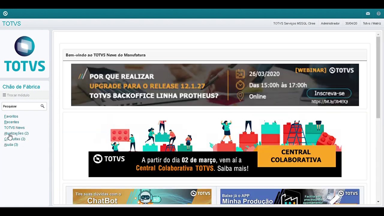 Linha Protheus - MÓDULO CHÃO DE FÁBRICA OEE