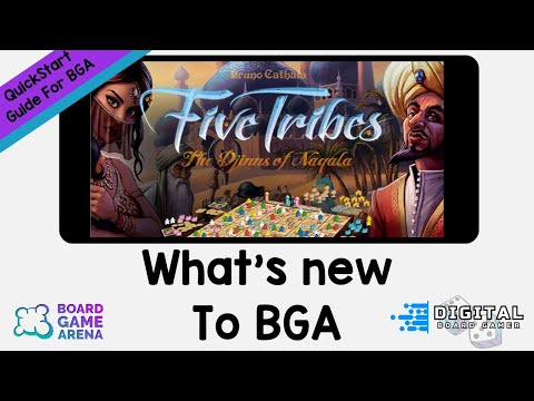 What's new to BGA. 5 Tribes Quickstart Guide for Five Tribes on Board Game Arena.