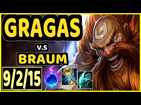 GRAGAS vs BRAUM - 9/2/15 KDA BOTTOM SUPPORT GAMEPLAY - EUW Ranked GRANDMASTER