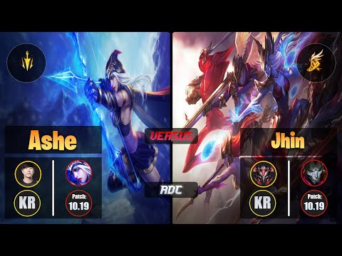 Ruler ASHE (ADC) [Lethal Tempo] VS JHIN - Grandmaster KR Patch 10.19