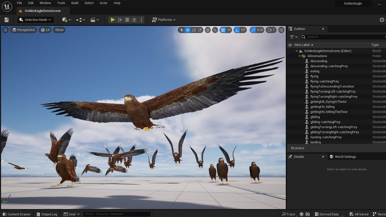 写实动画金鹰 3D 模型