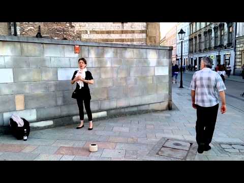 Opera street performer Krakow, Poland