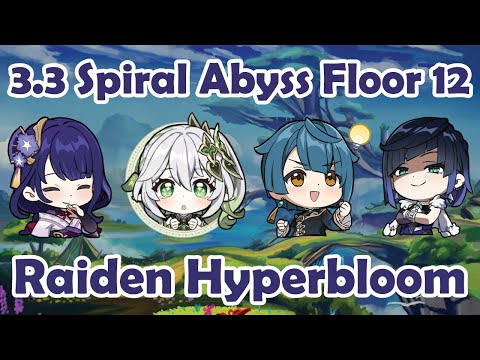 No Geo vs Golden Wolflord!! Nahida Raiden Hyperbloom! Spiral Abyss 3.3 Floor 12-2 [ Genshin Impact ]
