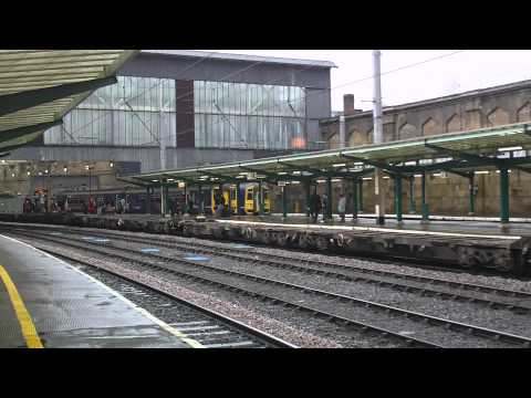 EWS 92007 Container Train passing Carlisle