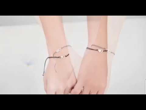 Súprava dvoch sesterských náramkov z nehrdzavejúcej ocele s príveskom srdce