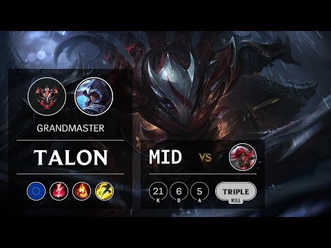 Talon Mid vs Katarina - EUW Grandmaster Patch 9.8