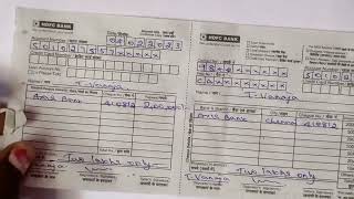Axis bank Cheque Hdfc deposit form fill up pannuvadhu eppadi/How to fill cheque deposit form hdfc