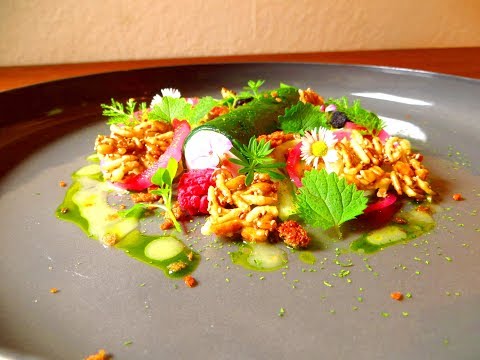 plating techniques/ Anrichtetechniken Ziegenkäse - Knoblauchrauke - Kohlrabi, FoodLivePlating